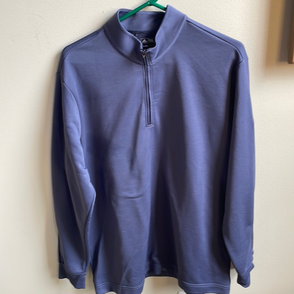 XL Adidas climalight golf 100% polyester 1/4zip golf jacket color pewter